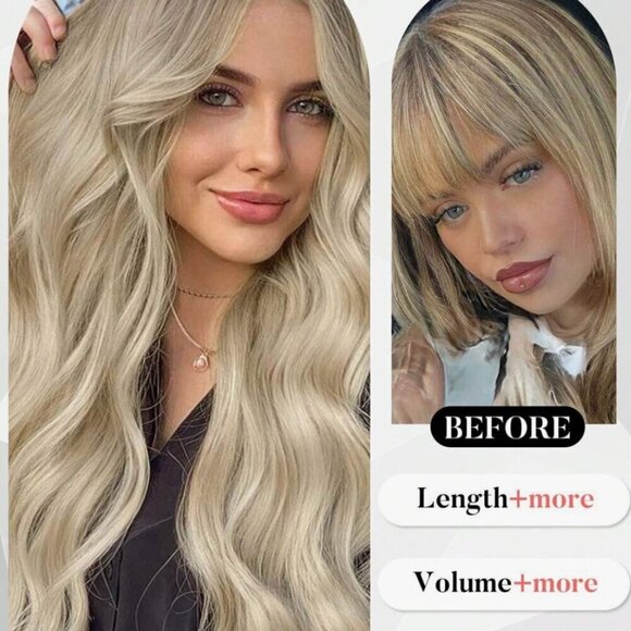 22 In Clip in light Blonde Water wave  Hair Extensions - Picture 9 of 10